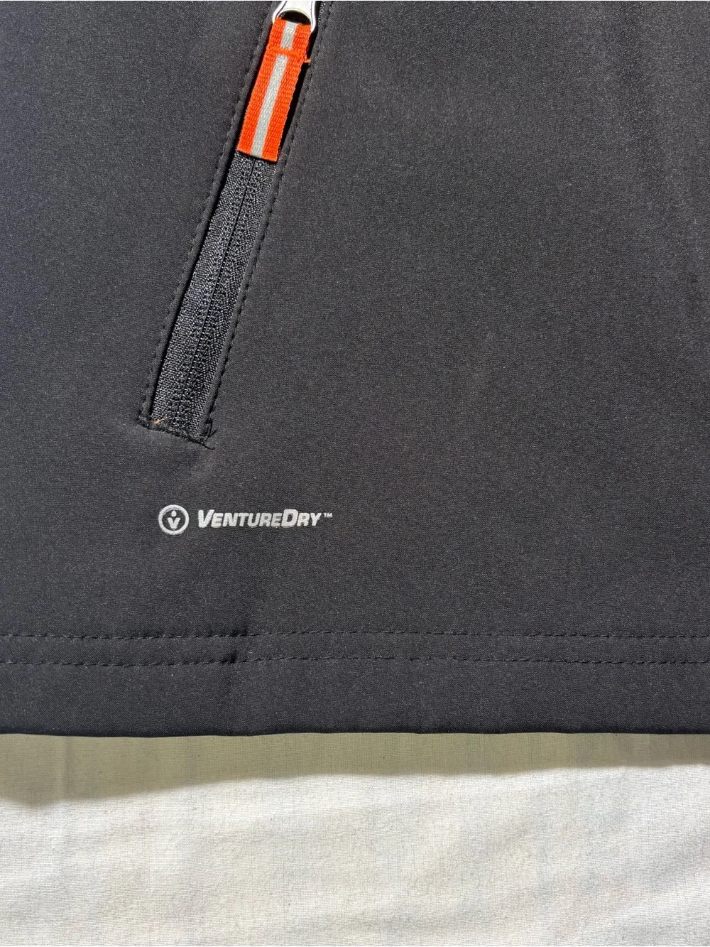 Boys Champion Venture Dry  Orange Fleece-Lined Rain Jacket with Gray Trim